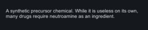 Item Description for Neutroamine Rimworld