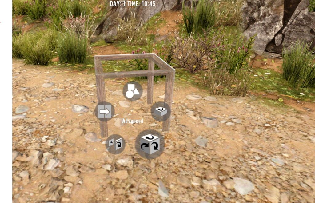 The advanced menu for rotating a block in 7 days to die