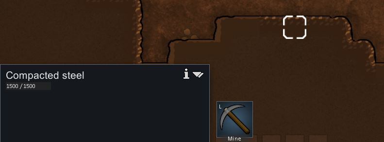 Mine steel from compacted steel in Rimworld