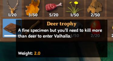 Information for the deer trophy in Valheim