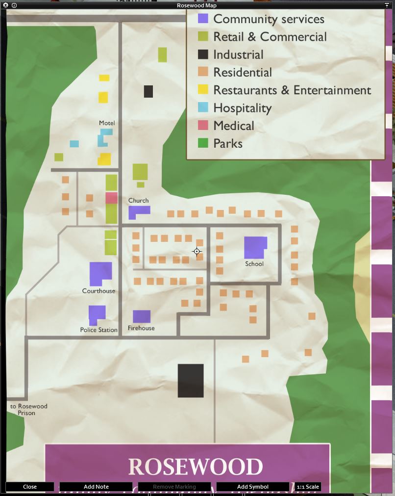 Project Zomboid Rosewood Map Printable