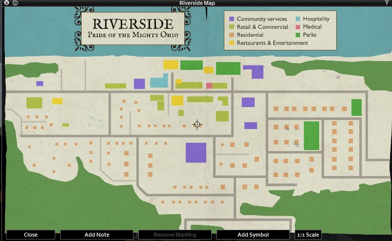 Project Zomboid in-game Riverside map