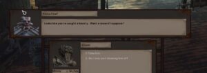 Turning in a bounty in Kenshi dialogue