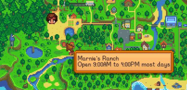 Marnies ranch in stardew valley on the map