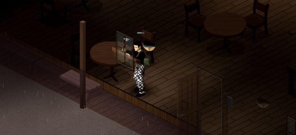 The barricade window animation in project zomboid