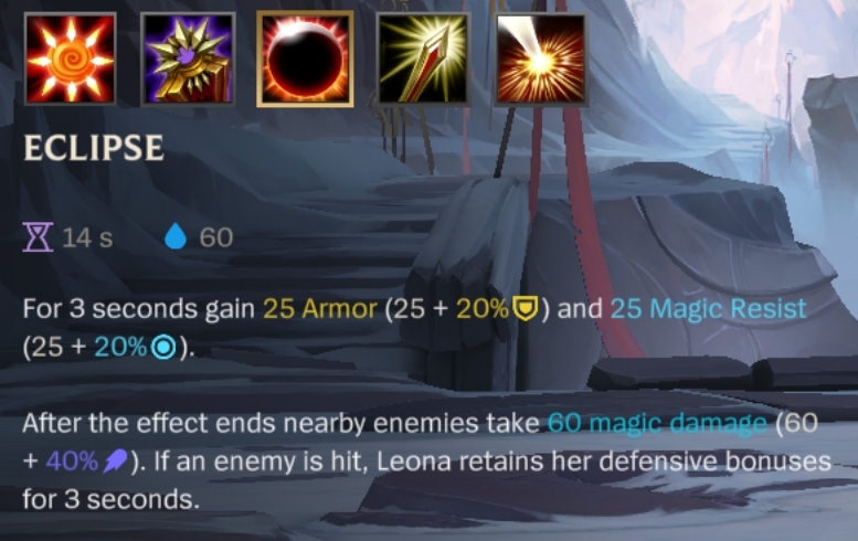 Leona's 2nd ability is eclipse in league of legends wild rift