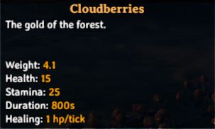tooltip and stats for cloudberries in valheim