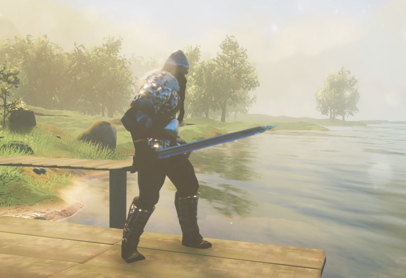 the iron sword in-game model in valheim
