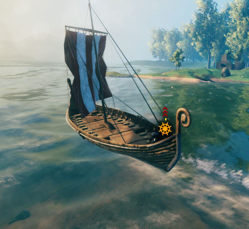 Driving the longship in Valheim