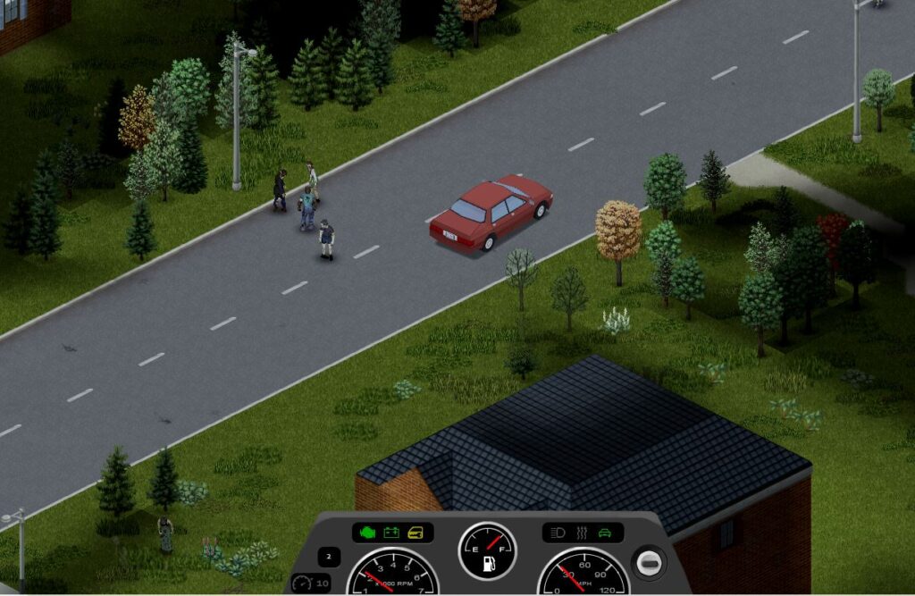 travelling by car in Project Zomboid