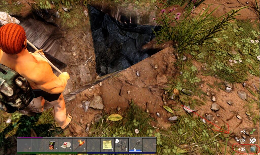 digging to get clay in 7 Days to die using a shovel