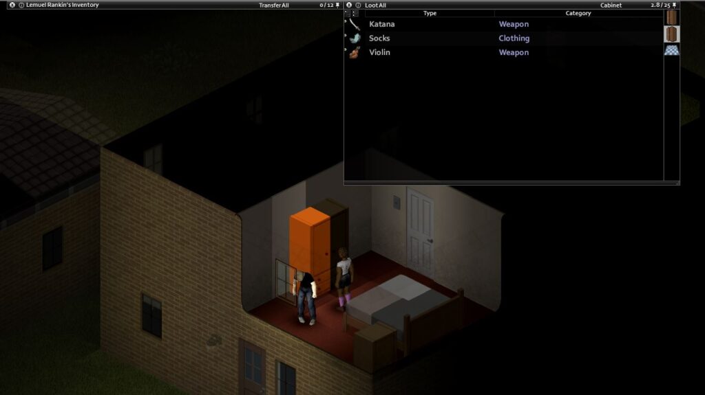 finding a katana in a bedroom closet in project zomboid
