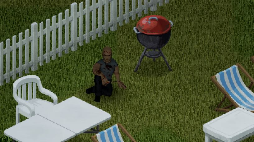 a character sitting on the ground in Project Zomboid build 41