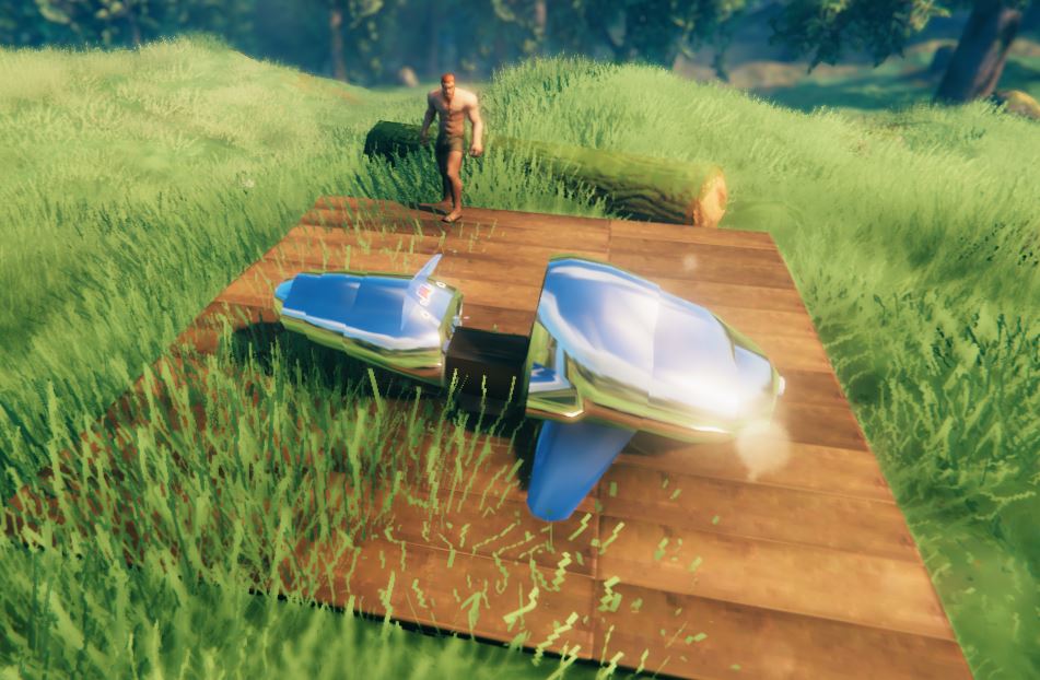 An image of the Spaceship in Valheim in-game