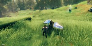 showing off the Valheim spaceship rocket