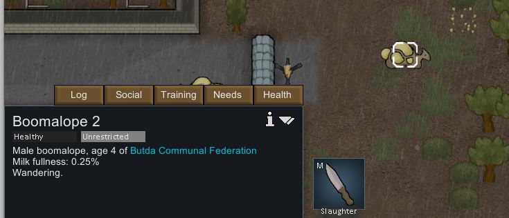 Showing a boomalope in rimworld
