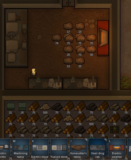 Building a drug lab in Rimworld to process items