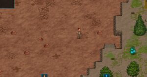 A player standing in a pit of clay in Cryofall