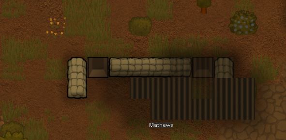 Creating a roof over a defensive position in Rimworld