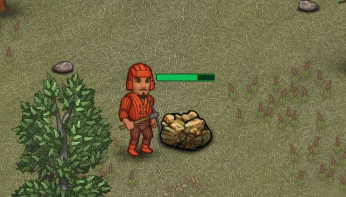 A player standing next to copper ore in Cryofall