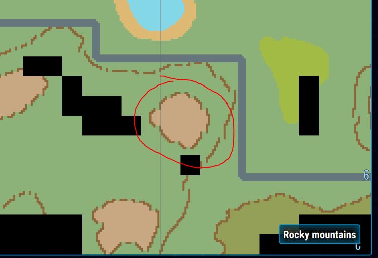 Finding the rocky mountains biome on the map