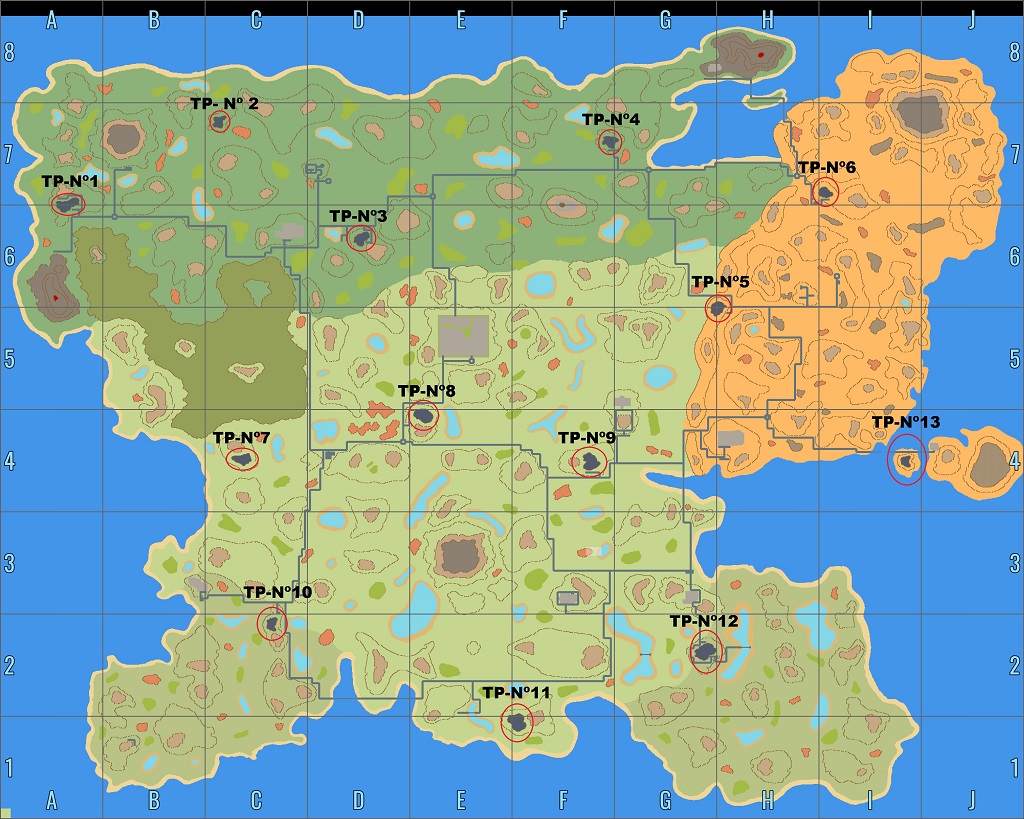 a map of the alien teleporter locations in Cryofall