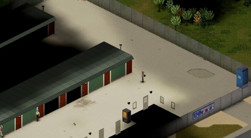 A self-storage area in Muldraugh Project Zomboid
