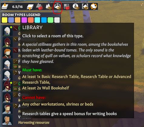 Building a library in Going Medieval