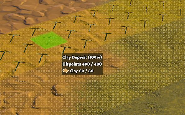 Mining a clay deposit in Going Medieval