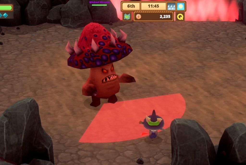 the first boss in kitaria fables, wicked shroom
