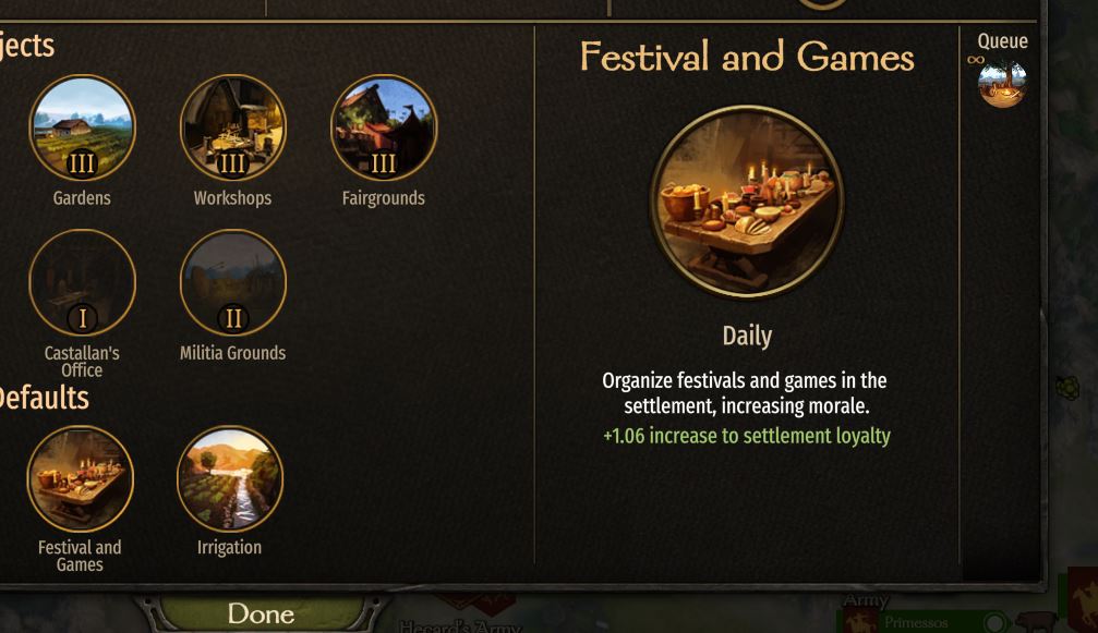 using the festival and games daily task to increase town loyalty
