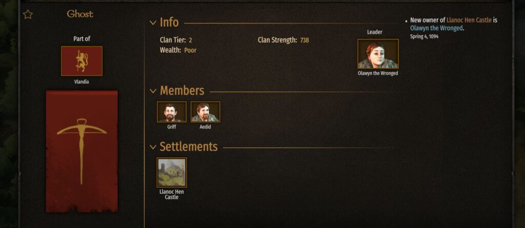 Promoting a companion to a vassal in bannerlord encyclopedia page