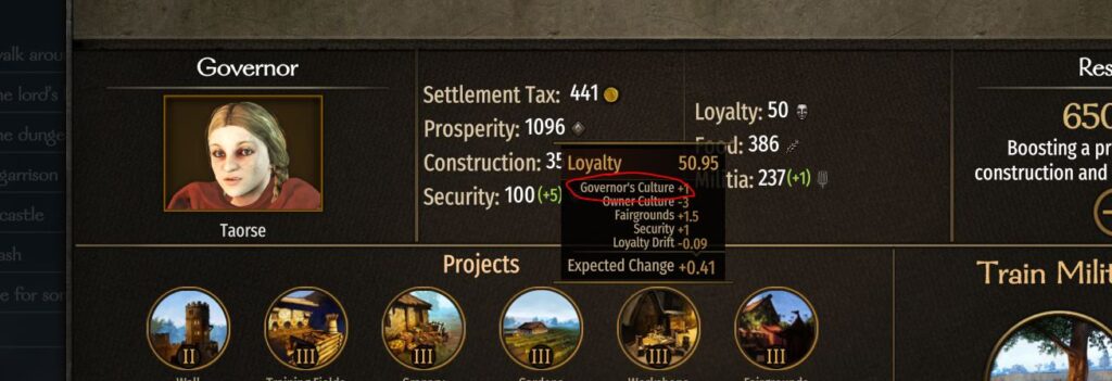 assigning a governor to a fief to increase loyalty