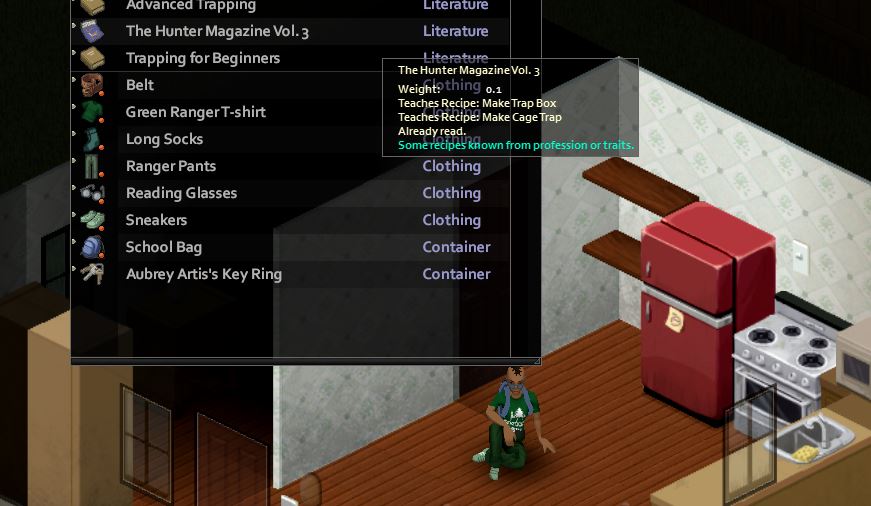 You can read magazines on Trapping in Project Zomboid to craft new traps