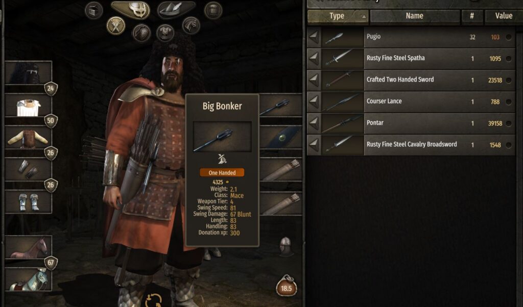 The name of a weapon changed in the inventory screen in mount and blade bannerlord