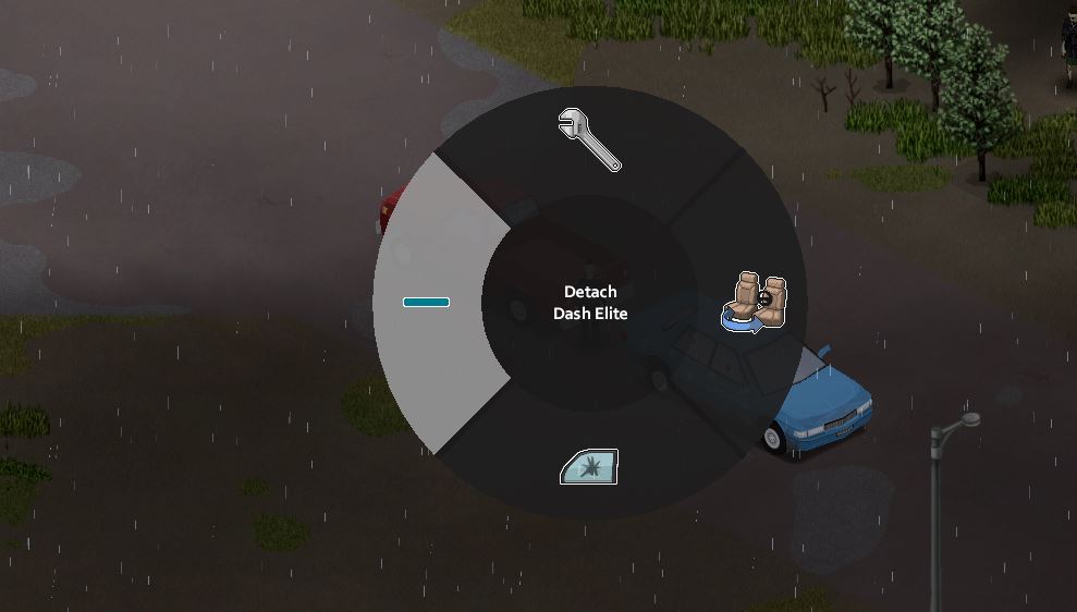 Detaching a car once it has been towed in Project Zomboid