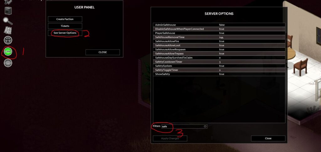 Having a look at some of the server settings related to player safehouses in Project Zomboid Multiplayer