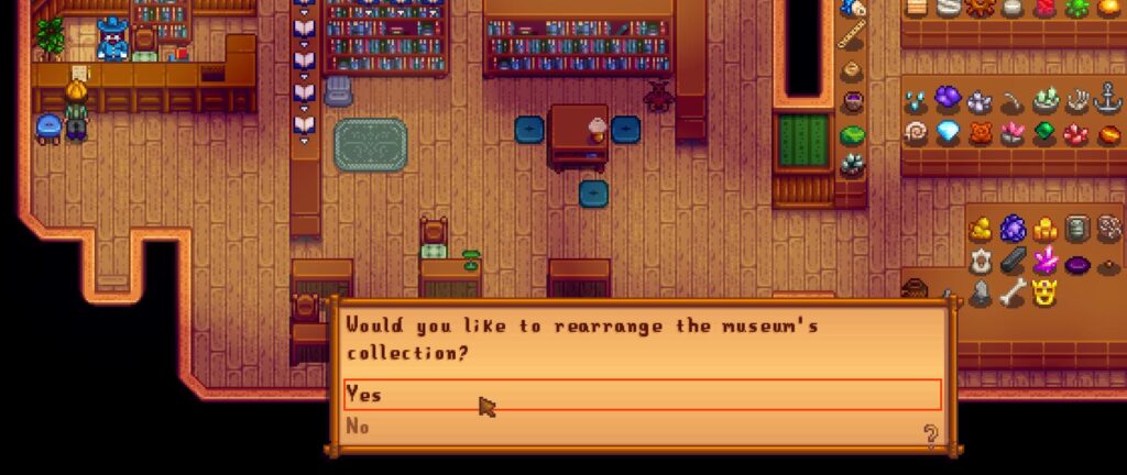 rearrange the items in the stardew valley museum