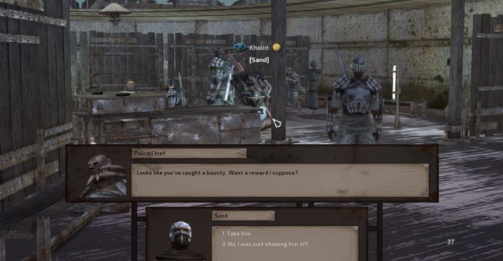 Get rid of a bounty by turning a friendly squad mate in to the police station and paying for bail in Kenshi