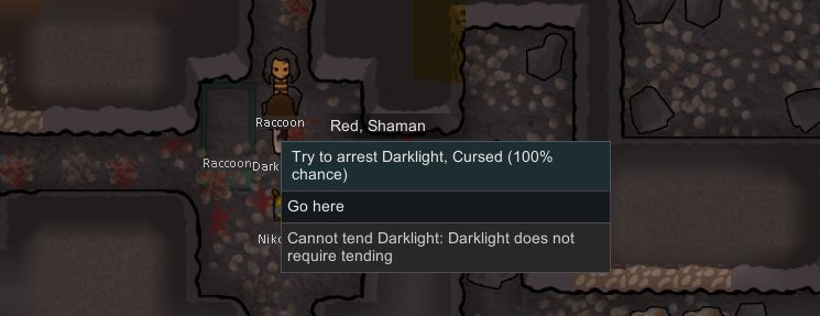 Showing how to arrest a colonist/pawn in Rimworld