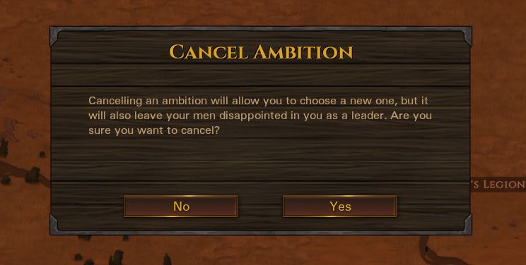 Cancelling an ambition in Battle Brothers