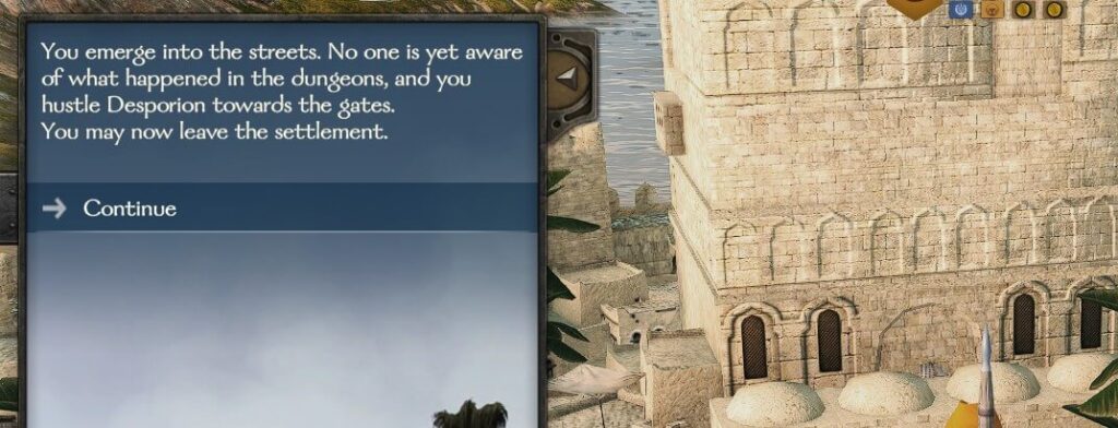 Showing the success message when the player completes a prison break in mount and blade bannerlord