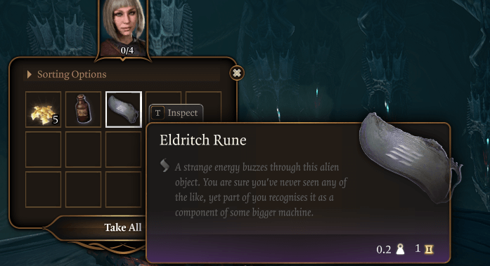 Showing the Eldrich Rune which can be used to free shadowheart in baldurs gate 3