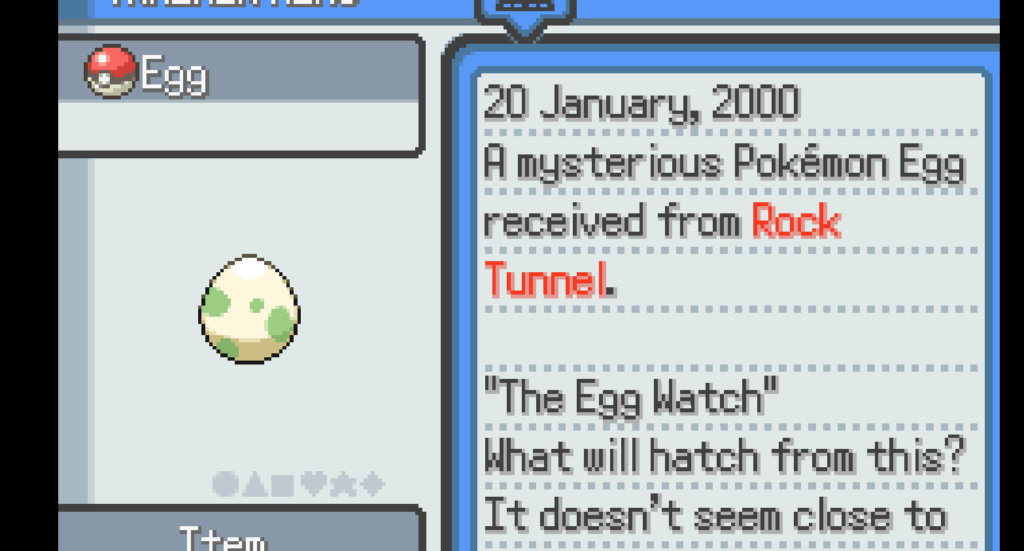 An image of pokemon infinite fusion showing how long an egg has to hatch.