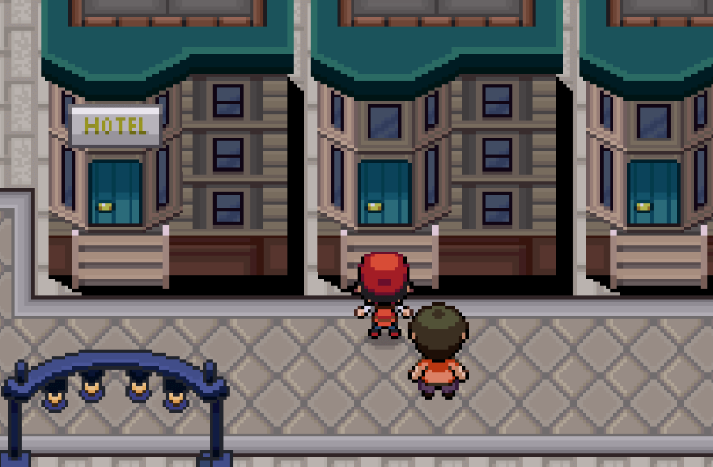 Showing which building the coin case can be found in in the game pokemon infinite fusion.